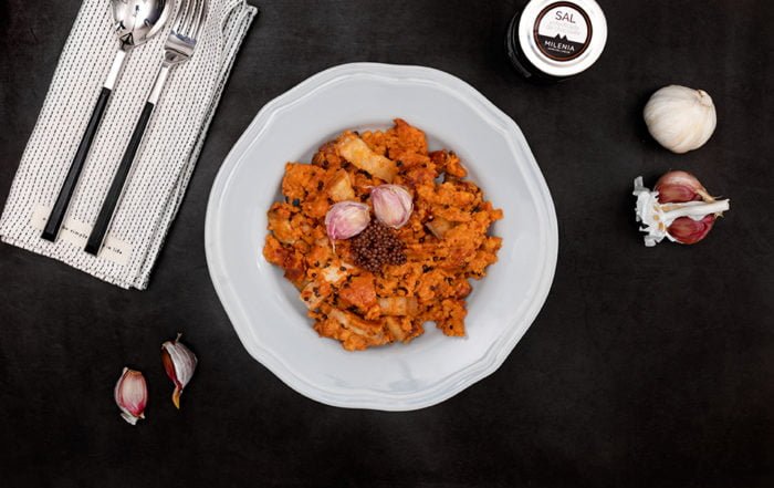 migas manchegas sal esferificada chocolate milenia